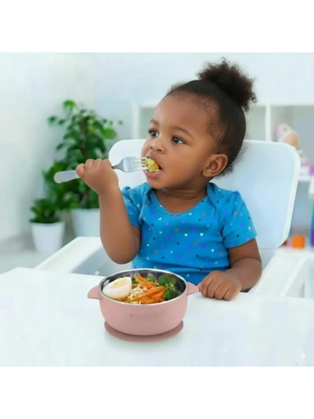 3 Pack Non-Slip Stainless Steel Baby Suction Bowls with Silicone Sleeve - Mess